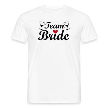 Équipe Mariée – Chemise de fête de jeune fille - T-shirt homme - blanc - Devant - AI Model Male 178 dark (178cm)