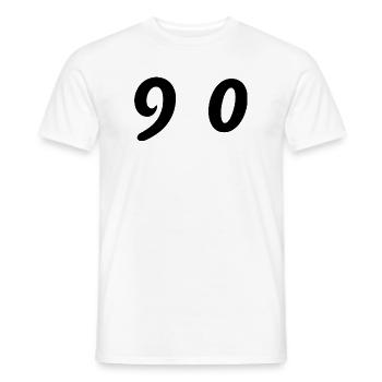 90. 90 ANS. 90e ANNIVERSAIRE. ANNIVERSAIRE 90 ANS. - T-shirt homme - blanc - Devant - AI Model Male 178 dark (178cm)