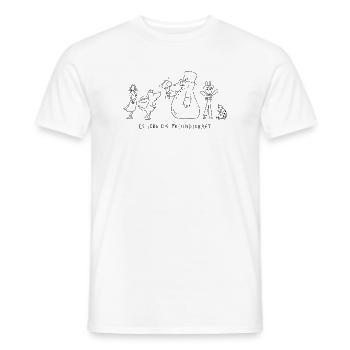 Tabaluga & Freunde Spruch Es Lebe Die Freundschaft - Männer T-Shirt - Weiß - Vorne - AI Model Male 178 dark (178cm)