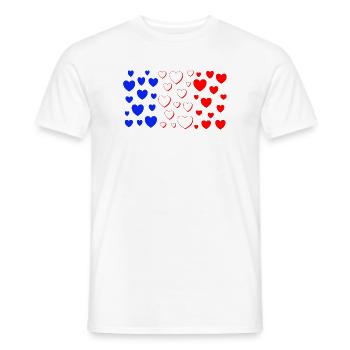 Frankreich Fahne in Herzform Herzen Franzose - Männer T-Shirt - Weiß - Vorne - AI Model Male 178 dark (178cm)