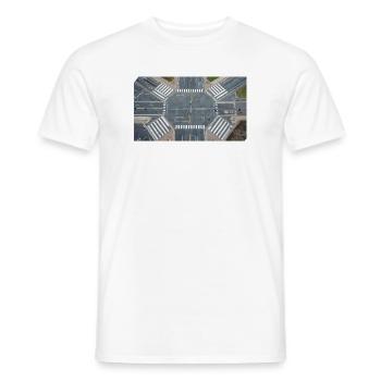 Luftaufnahme Kreuzungsgeometrie - Männer T-Shirt - Weiß - Vorne - AI Model Male 178 dark (178cm)