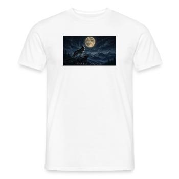 Moonlit Wolf Howl Over Peaks - Men's T-Shirt - white - Front - AI Model Male 178 dark (178cm)