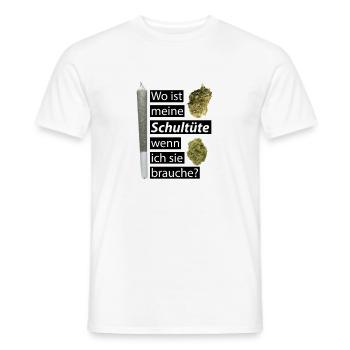 Schultüte Joint Gras Kiffer Geschenk - Männer T-Shirt - Weiß - Vorne - AI Model Male 178 dark (178cm)
