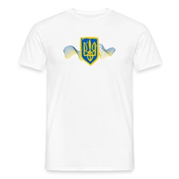 Ukrainisches Dreizack-Emblem-Design - Männer T-Shirt - Weiß - Vorne - AI Model Male 178 dark (178cm)