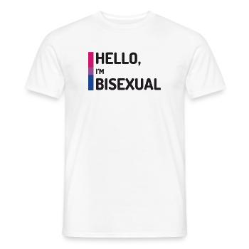Bonjour, je suis bisexuel - T-shirt homme - blanc - Devant - AI Model Male 178 dark (178cm)