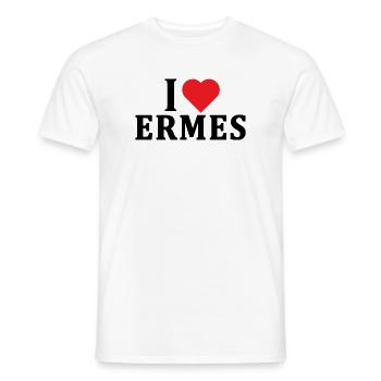 I love Ermes t-shirt t-shirt gift idea - Men's T-Shirt - white - Front - AI Model Male 178 dark (178cm)