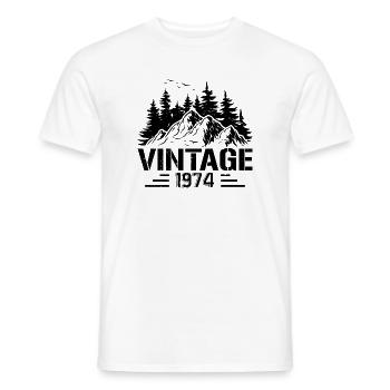 T-Shirt VINTAGE 1974 - Männer T-Shirt - Weiß - Vorne - AI Model Male 178 dark (178cm)