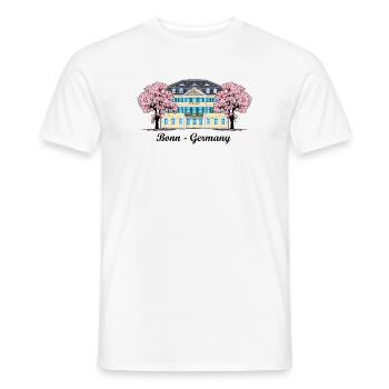 Bonn Old Post Office, Cherry Tree Blossoms, Allemagne - T-shirt homme - blanc - Devant - AI Model Male 178 dark (178cm)