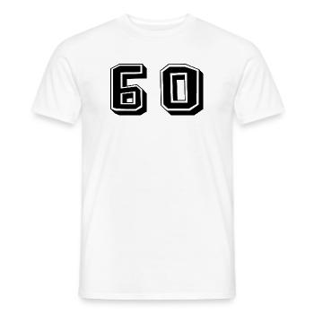 ANNIVERSARY. HAPPY BIRTHDAY. HAPPY BIRTHDAY. - Men's T-Shirt - white - Front - AI Model Male 178 dark (178cm)