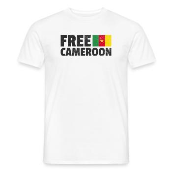 Cameroun Libre : Soutenez la Liberté Camerounaise - T-shirt homme - blanc - Devant - AI Model Male 178 dark (178cm)