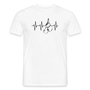 Illustration de l’icône de la boxe de battement de cœur - T-shirt homme - blanc - Devant - AI Model Male 178 dark (178cm)