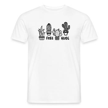 cactus free hugs funny sayings indoor plants - Men's T-Shirt - white - Front - AI Model Male 178 dark (178cm)