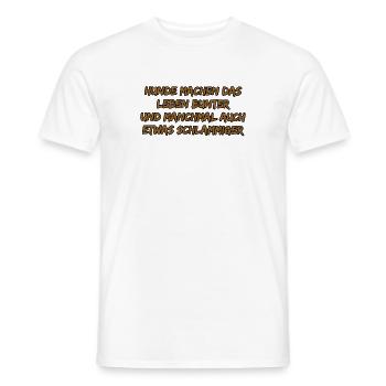 Hundebunte Lebensfreude - Männer T-Shirt - Weiß - Vorne - AI Model Male 178 dark (178cm)