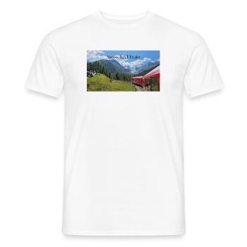 Schweizerischer Roter Zug - Männer T-Shirt - Weiß - Vorne - AI Model Male 178 dark (178cm)