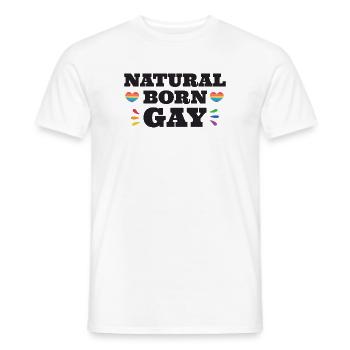 Mois de la fierté LGBTQ - Gay né - T-shirt homme - blanc - Devant - AI Model Male 178 dark (178cm)
