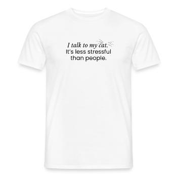 My Cat – Chemise drôle d’introverti et d’amoureux des animaux de compagnie - T-shirt homme - blanc - Devant - AI Model Male 178 dark (178cm)