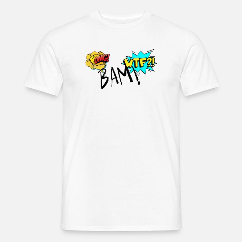 Comic Explosiv OMG WTF Ausrufe - Männer T-Shirt - Weiß