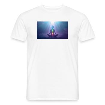 Chakra Meditation Lichtstrahlen Yoga - Männer T-Shirt - Weiß - Vorne - AI Model Male 178 dark (178cm)