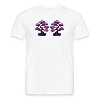 Bonsaï Sakura Double - T-shirt homme - blanc - Devant - AI Model Male 178 dark (178cm)