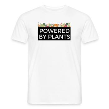 Powered by Plants Tee Design Veggie - Men's T-Shirt - white - Front - AI Model Male 178 dark (178cm)