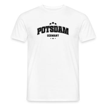 Potsdam Lettering Minimal Design - Men's T-Shirt - white - Front - AI Model Male 178 dark (178cm)