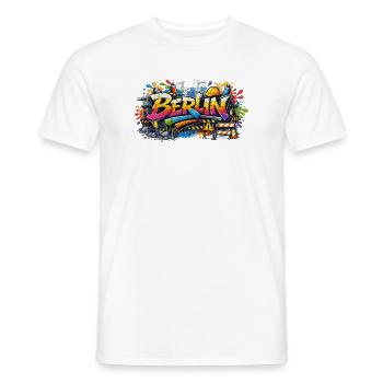 Berlin Graffiti Baustellen Style mit Farbeffekten - Männer T-Shirt - Weiß - Vorne - AI Model Male 178 dark (178cm)