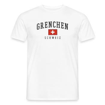 Grenchen Switzerland Vintage Emblem - Men's T-Shirt - white - Front - AI Model Male 178 dark (178cm)