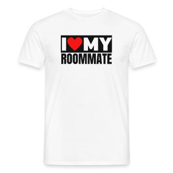 I Love My Roommate Bold Heart Graphic - Men's T-Shirt - white - Front - AI Model Male 178 dark (178cm)