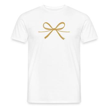 Schleife Personalisierbar - Männer T-Shirt - Weiß - Vorne - AI Model Male 178 dark (178cm)