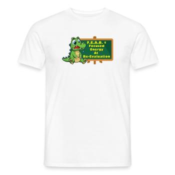 Crock: ANGST = Fokussierte Energie bei Neubewertung - Männer T-Shirt - Weiß - Vorne - AI Model Male 178 dark (178cm)