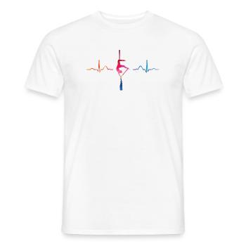 Vertical Scarf Heartbeat Aerial Acrobatics Aerial Silk - Men's T-Shirt - white - Front - AI Model Male 178 dark (178cm)