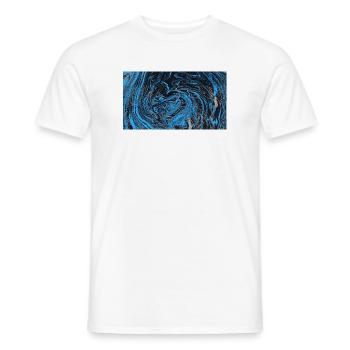 Rivière Bleu-Noir Marbre - T-shirt homme - blanc - Devant - AI Model Male 178 dark (178cm)