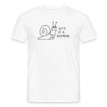 Was zum Teufel ist ein lustiger Kilometer-Schneckenläufer - Männer T-Shirt - Weiß - Vorne - AI Model Male 178 dark (178cm)