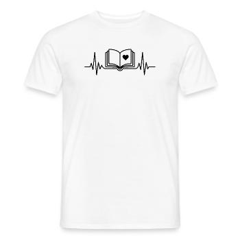 Heartbeat Book Reader - Book Heartbeat - T-shirt homme - blanc - Devant - AI Model Male 178 dark (178cm)