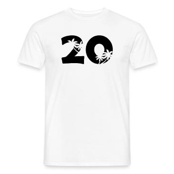 20 - Men's T-Shirt - white - Front - AI Model Male 178 dark (178cm)