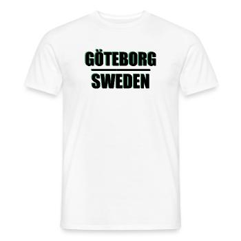 Göteborg Sweden City Typography Art Tee - Men's T-Shirt - white - Front - AI Model Male 178 dark (178cm)