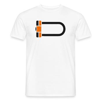 Icône du cadenas en U pour vélo - T-shirt homme - blanc - Devant - AI Model Male 178 dark (178cm)
