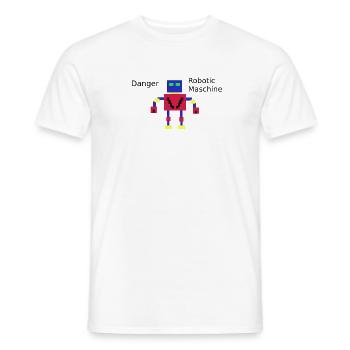 Pixelroboter Gefahrmaschine - Männer T-Shirt - Weiß - Vorne - AI Model Male 178 dark (178cm)