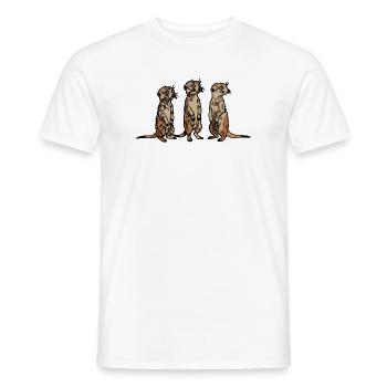 Niedliches, handgezeichnetes Erdmännchen-Trio-Design - Männer T-Shirt - Weiß - Vorne - AI Model Male 178 dark (178cm)