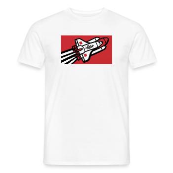 Space Shuttle Graffiti Graphic - Men's T-Shirt - white - Front - AI Model Male 178 dark (178cm)
