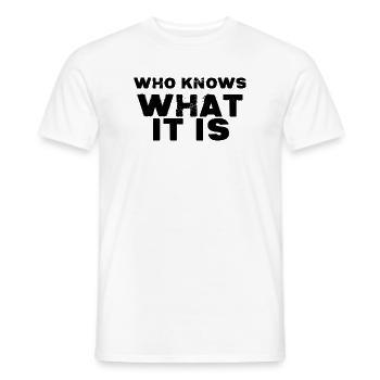 Tu sais déjà qui le sait - T-shirt homme - blanc - Devant - AI Model Male 178 dark (178cm)