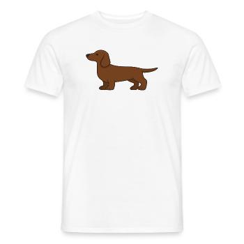 Brown Dachshund Silhouette - Men's T-Shirt - white - Front - AI Model Male 178 dark (178cm)