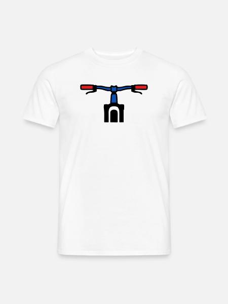 Mountainbike Lenker Grafik - Männer T-Shirt - Weiß