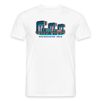 Rheinauhafen Köln - Männer T-Shirt - Weiß - Vorne - AI Model Male 178 dark (178cm)