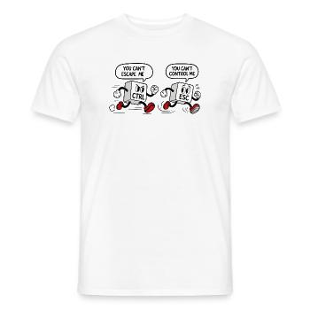 Geek Humor CTRL vs ESC - Männer T-Shirt - Weiß - Vorne - AI Model Male 178 dark (178cm)