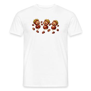 Fröhliche Kastanienfiguren im Herbst - Männer T-Shirt - Weiß - Vorne - AI Model Male 178 dark (178cm)