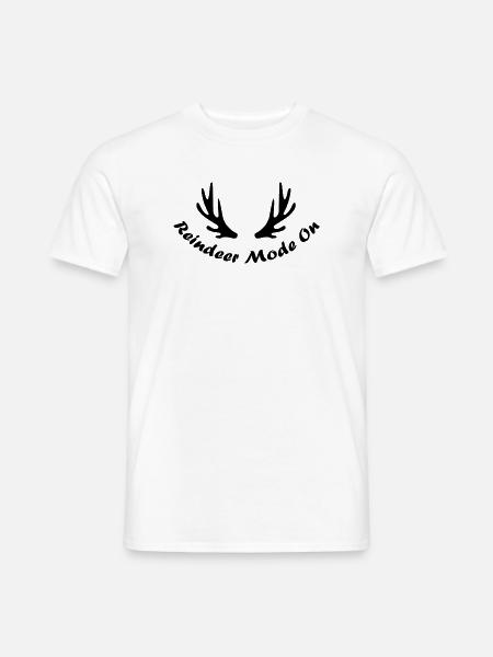 Reindeer Mode on - Rentiergeweih Weihnachtsmotiv - Männer T-Shirt - Weiß