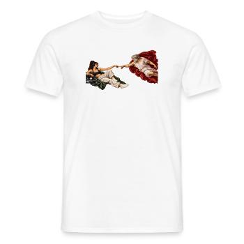 Die Erschaffung des DJs - Männer T-Shirt - Weiß - Vorne - AI Model Male 178 dark (178cm)