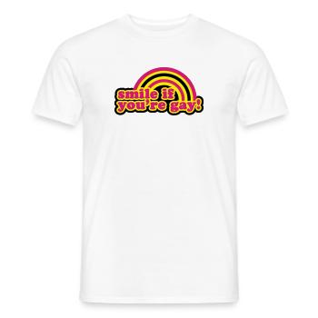 smile if you're gay - T-shirt homme - blanc - Devant - AI Model Male 178 dark (178cm)