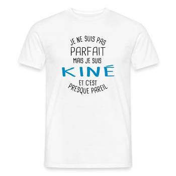 Pas parfait mais kiné - T-shirt homme - blanc - Devant - AI Model Male 178 dark (178cm)